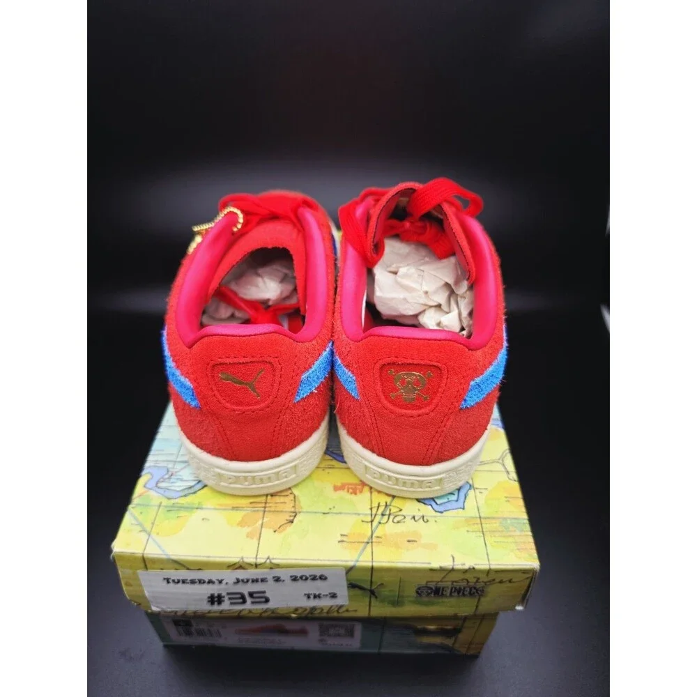 PUMA Suede ONE PIECE Jr Unisex Kids Suede Low Top Sneakers Red/Blue US 6